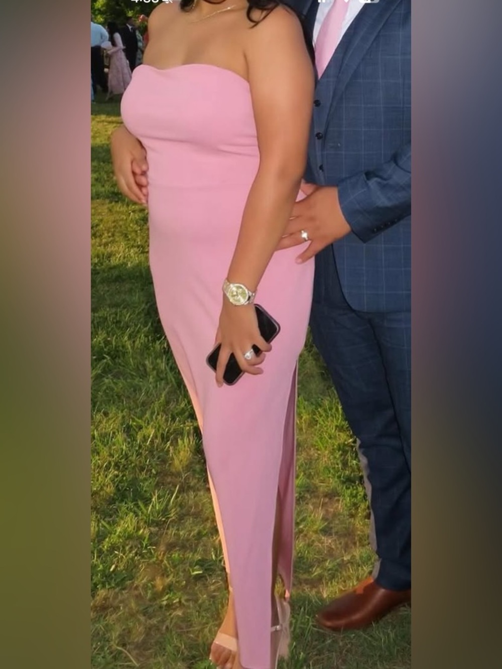 Strapless Pink Evening Gown